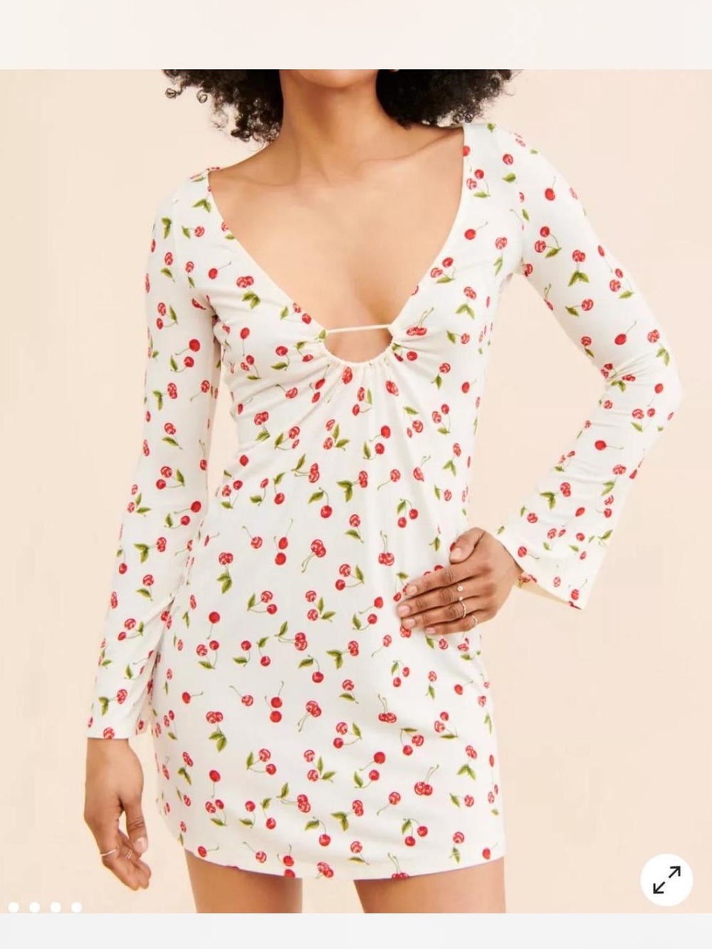Long sleeve cherry dress